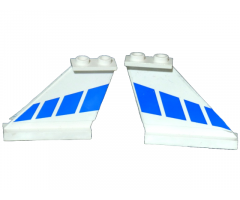 Tail 4 x 1 x 3 with Blue Stripes Pattern on Both Sides (Stickers) - Set 8824