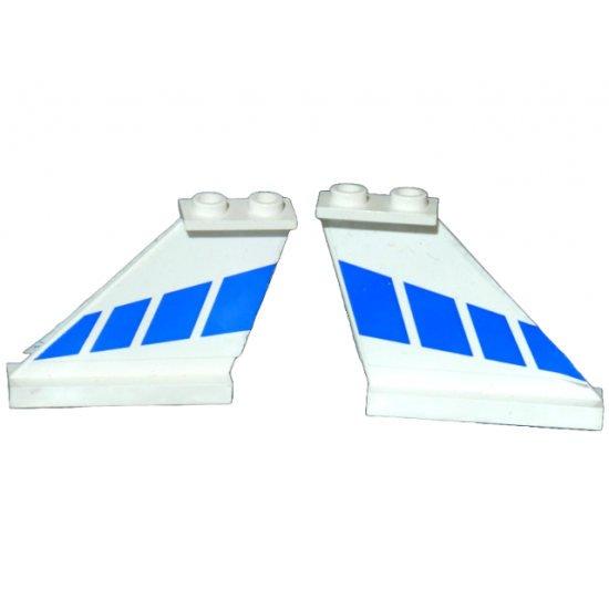 Tail 4 x 1 x 3 with Blue Stripes Pattern on Both Sides (Stickers) - Set 8824