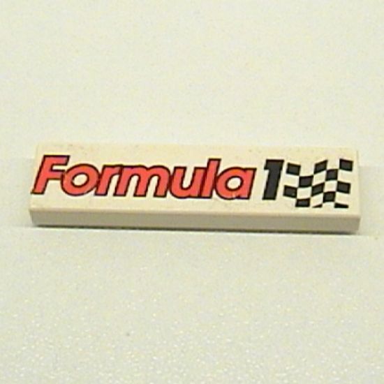 Tile 1 x 4 with 'Formula 1' and Checkered Flag Pattern