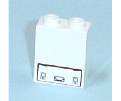 Brick 1 x 2 x 2 with Inside Axle Holder with Service Door with Handle Pattern (Sticker) - Set 7743