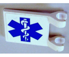 Flag 2 x 2 Square with EMT Star of Life Pattern on Both Sides (Stickers) - Set 3312