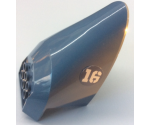 Aircraft Fuselage Curved Aft Section 6 x 10 Bottom with White '16' Pattern on Both Sides (Stickers) - Set 70629
