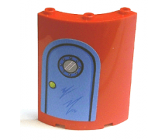 Cylinder Quarter 4 x 4 x 6 with Blue Door Pattern (Sticker) - Set 4982