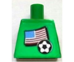 Torso Soccer US Goalie, US Flag Sticker Front, White Number Sticker Back (specify number in listing)