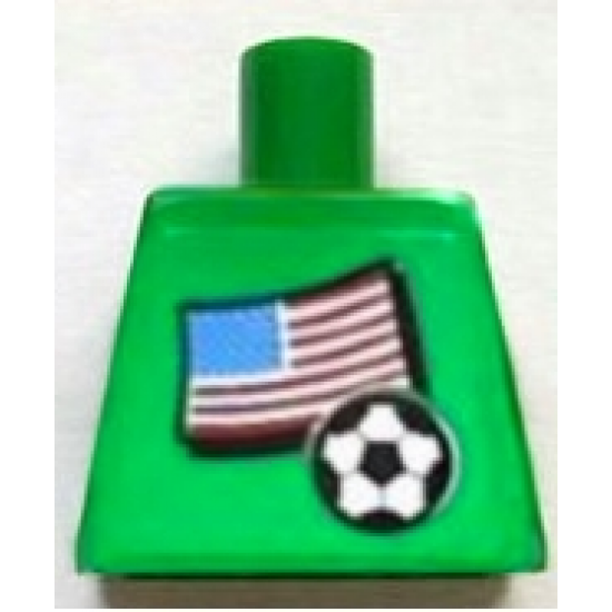 Torso Soccer US Goalie, US Flag Sticker Front, White Number Sticker Back (specify number in listing)