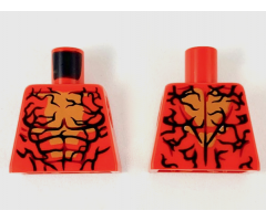 Torso with Medium Nougat Center, Dark Red Muscle Lines, and Jagged Black Lines Everywhere Pattern