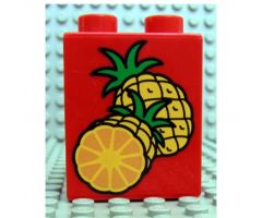 Duplo, Brick 1 x 2 x 2 with Pineapples Pattern