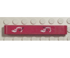 Technic, Liftarm 1 x 7 Thick with Excavator Arm and Double Arrows on Red Background Pattern (Sticker) - Set 8294