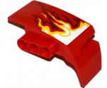Technic, Panel Car Mudguard Left with White, Yellow and Dark Red Flames Pattern (Sticker) - Set 70727