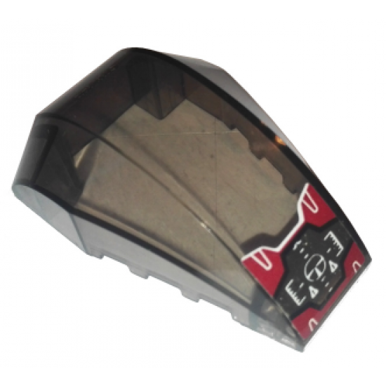 Windscreen 6 x 4 x 2 Wedge Curved with White Crosshairs on Gold and Dark Red Background Pattern (Sticker) - Set 7714