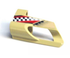 Technic, Panel Fairing # 6 Small Short, Large Hole, Side B with Checkered Flag Pattern (Sticker) - Set 8371