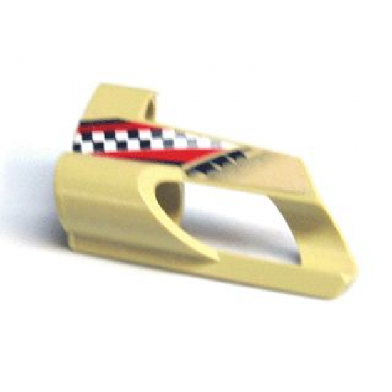 Technic, Panel Fairing # 6 Small Short, Large Hole, Side B with Checkered Flag Pattern (Sticker) - Set 8371