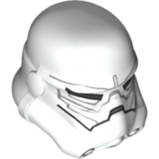 Minifigure, Headgear Helmet SW Stormtrooper, 2 Chin Holes, Dark Bluish Gray and Light Bluish Gray Pattern (Jek-14)