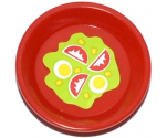 Friends Accessories Dish, Round with Salad Pattern (Sticker) - Set 41034