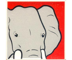 Duplo, Tile 2 x 2 x 1 with Elephant Mosaic Picture 03 Pattern (Set 1079)
