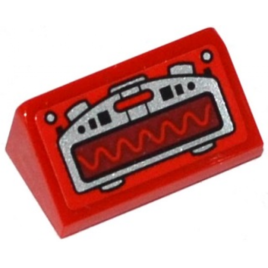 Slope 30 1 x 2 x 2/3 with Silver Oscilloscope with Sine Wave Pattern (Sticker) - Set 70727