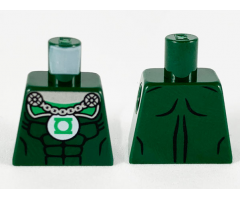 Torso Muscles Outline, Green Lantern Logo, Silver Chain Pattern