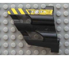 Technic, Panel Fairing # 2 Large Short, Large Holes, Side B with Black and Yellow Danger Stripes and Machinery Pattern (Sticker) - Set 8450