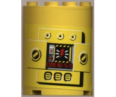 Cylinder Half 2 x 4 x 4 with Control Panel 'CODE 82-5/0' Pattern (Sticker) - Sets 8250 / 8299