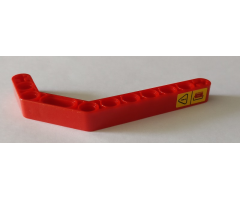 Technic, Liftarm 1 x 11.5 Double Bent Thick with Warning Sign and Fire Extinguisher Pattern (Sticker) - Set 42082
