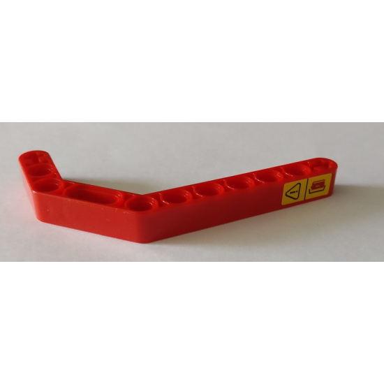 Technic, Liftarm 1 x 11.5 Double Bent Thick with Warning Sign and Fire Extinguisher Pattern (Sticker) - Set 42082