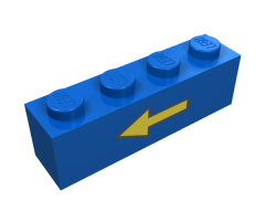 Brick 1 x 4 with Yellow Left Arrow and Black Border Pattern