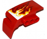Technic, Panel Car Mudguard Right with White, Yellow and Dark Red Flames Pattern (Sticker) - Set 70727
