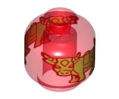 Minifigure, Head without Face Gold Ox / Cow Pattern - Vented Stud