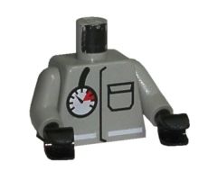 Torso Fire Air Gauge and Pocket Pattern / Light Gray Arms / Black Hands