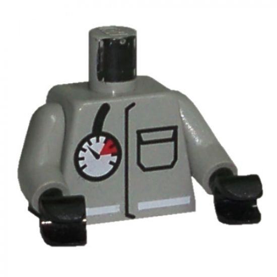 Torso Fire Air Gauge and Pocket Pattern / Light Gray Arms / Black Hands