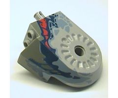 Animal, Body Part Dinosaur Middle Quarter with Pins, Set 6721 Pattern - Dark Gray/Sand Blue/Dark Blue/Red