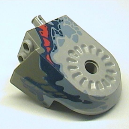 Animal, Body Part Dinosaur Middle Quarter with Pins, Set 6721 Pattern - Dark Gray/Sand Blue/Dark Blue/Red