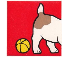Duplo, Tile 2 x 2 x 1 with Dog Mosaic Picture 07 Pattern (Set 1078)