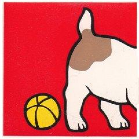 Duplo, Tile 2 x 2 x 1 with Dog Mosaic Picture 07 Pattern (Set 1078)