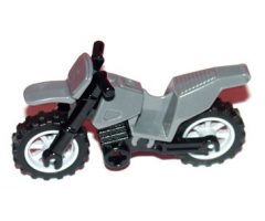 Riding Cycle Motorcycle Dirt Bike with Black Chassis (Short Fairing Mounts) and Light Bluish Gray Wheels