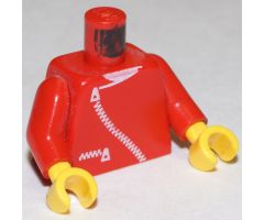 Torso Zipper Curved on Jacket and Pocket Pattern (white zipper) / Red Arms / Yellow Hands