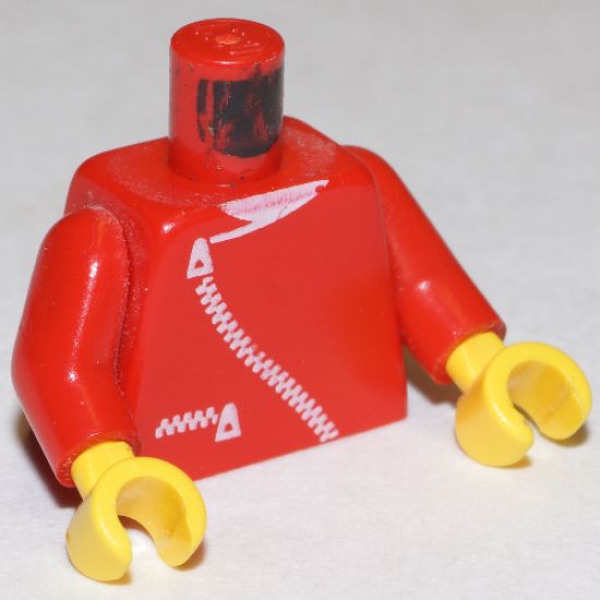 Torso Zipper Curved on Jacket and Pocket Pattern (white zipper) / Red Arms / Yellow Hands