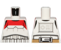 Torso SW Armor Stormtrooper, Detailed Armor with Red Marking without Shoulder Belts Pattern
