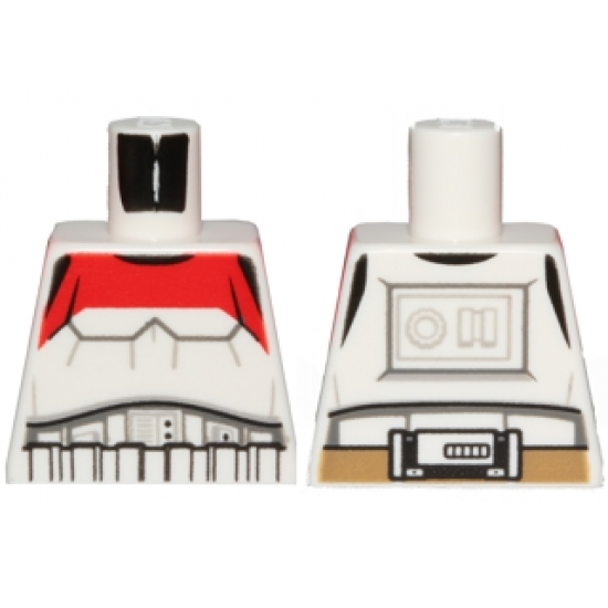 Torso SW Armor Stormtrooper, Detailed Armor with Red Marking without Shoulder Belts Pattern