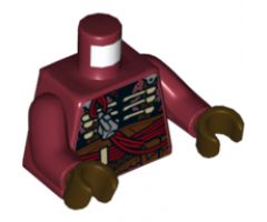 Torso SW Jumpsuit, Ribs and Red Rope Pattern (Weazel) / Dark Red Arms / Dark Brown Hands