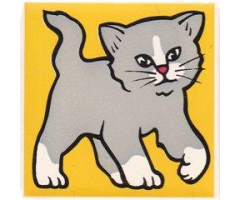 Duplo, Tile 2 x 2 x 1 with Cat Mosaic Picture 07 Pattern (Set 1014)