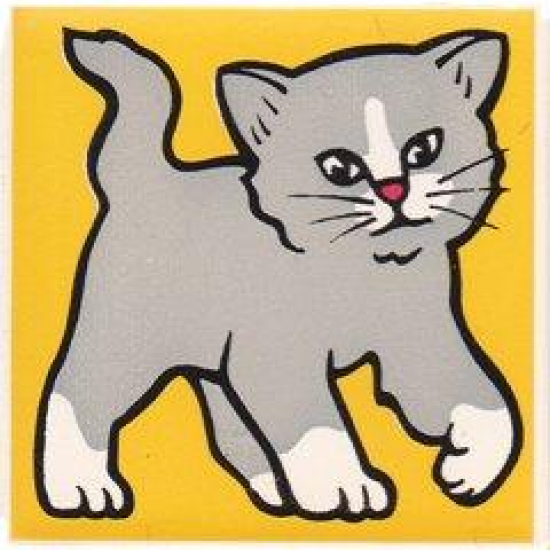 Duplo, Tile 2 x 2 x 1 with Cat Mosaic Picture 07 Pattern (Set 1014)
