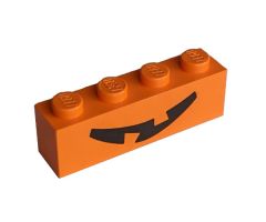 Brick 1 x 4 with Pumpkin Jack O' Lantern Mouth Pattern