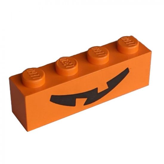 Brick 1 x 4 with Pumpkin Jack O' Lantern Mouth Pattern