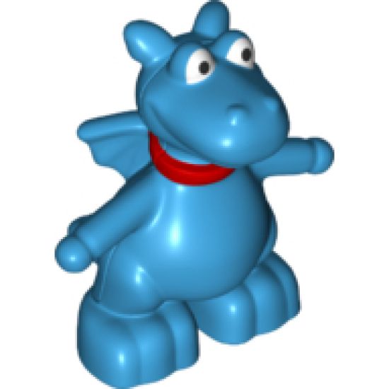 Duplo, Animal Dragon Small with Red Collar and Orange Spots (Stuffy)