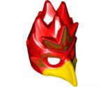 Minifigure, Headgear Mask Bird (Phoenix) with Yellow Beak and Elaborate Gold Headpiece with Red Flames Pattern