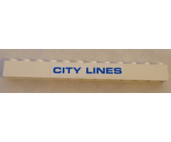 Brick 1 x 12 with Blue 'CITY LINES' Pattern (Sticker) - Set 7994