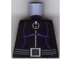 Torso Batman Purple Female Outline, Ring Zipper Pull, Gray 3-Cord Belt Pattern