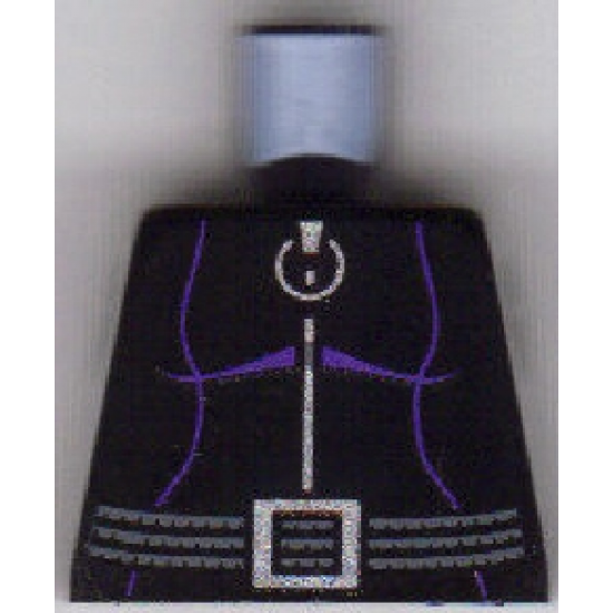 Torso Batman Purple Female Outline, Ring Zipper Pull, Gray 3-Cord Belt Pattern