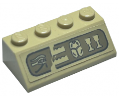 Slope 45 2 x 4 with Hieroglyphs Pattern (Sticker) - Set 7327